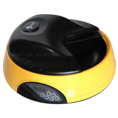 Автокормушка Petwant PF-05A 4 секции ж/к дисплей с отд. для льда, желтая