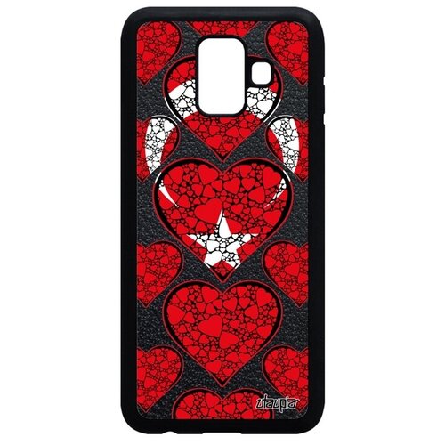 фото Ударопрочный чехол на мобильный // galaxy a6 2018 // "флаг турции с сердцем" страна патриот, utaupia, цветной