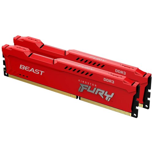 Оперативная память для компьютера Kingston FURY Beast Red DIMM 16Gb DDR3 1866MHz KF318C10BRK216 1003000₽