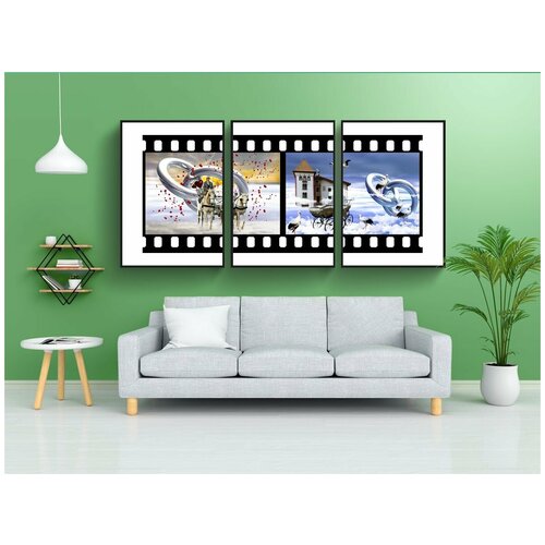 фото Модульный постер "свадебные кольца, свадьба, кольца" 180x90 см. из 3х частей в тубусе, без рамки lotsprints