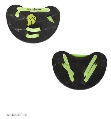 Лопатки на пальцы MADWAVE Finger Paddles, one size, Black/Green, Mad Wave - фото №6