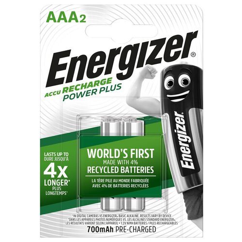 фото Аккумулятор energizer power plus aaa (hr03) 700mah, 2 штуки в упаковке