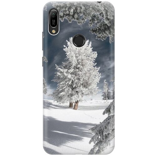 фото Силиконовый чехол на huawei y6 (2019) / y6 prime (2019) / honor 8a / 8a pro / хонор 8а / хонор 8а про / хуавей у6 2019 / хуавей у6 прайм 2019 с принтом "заснеженные деревья gosso