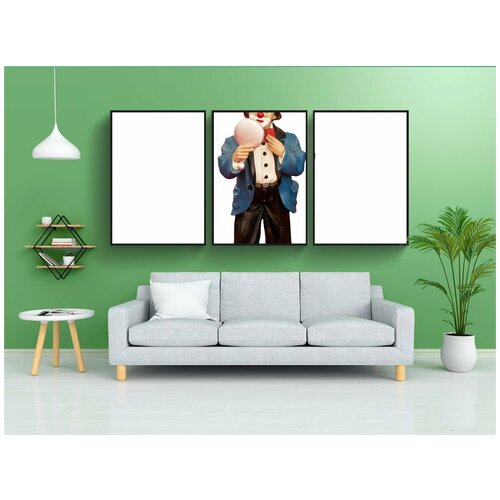 фото Набор модулных постеров для интерьера "фигура, клоун, фарфор" 60x90 см. в тубусе, без рамки lotsprints