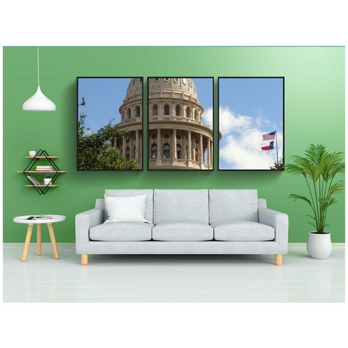 фото Набор модулных постеров для интерьера "остин, техас, капитолий" 60x90 см. в тубусе, без рамки lotsprints