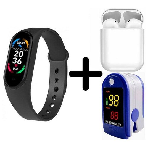 Умные часы BandRate Smart BRSM66BB-SET5 с беспроводными наушниками и пульсометром фитнес-трекером 413000₽