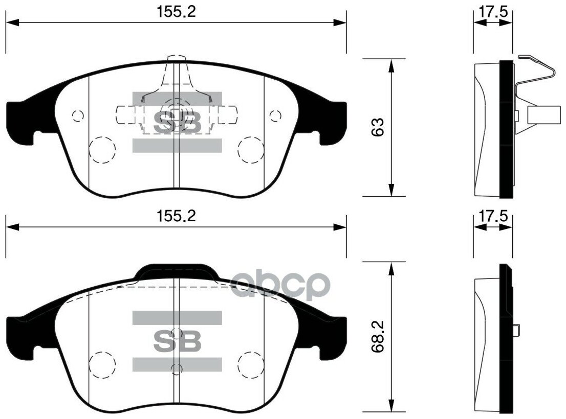 Колодки Тормозные Renault Latitude 11-/Megane 08-/Scenic 09- Передние Sangsin brake арт. SP1516