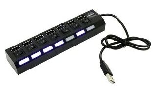 Концентратор USB 2.0 5bites HB27-203PBK