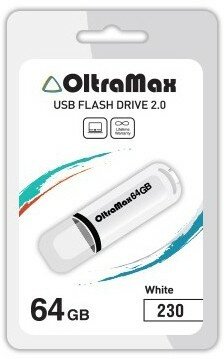 USB Flash накопитель 64Gb OltraMax 230 White (OM-64GB-230-White)