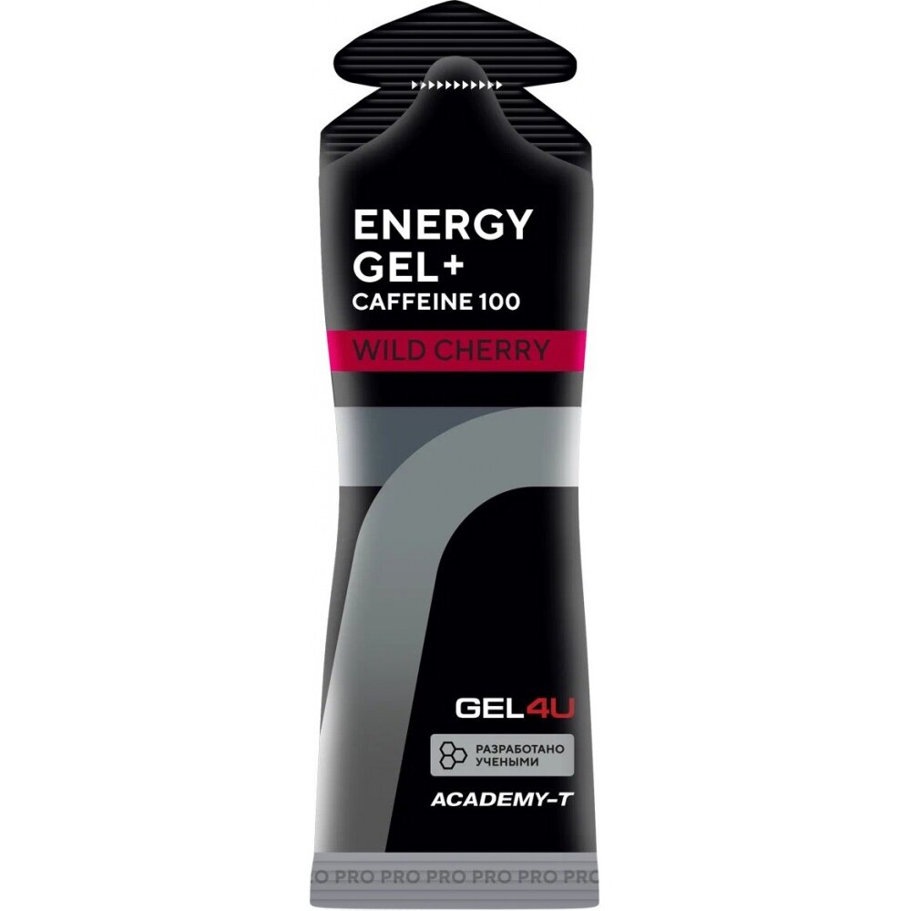 Academy-T Energy Gel + Caffeine 100, 60 мл, Вкус Wild Cherry / Дикая Вишня