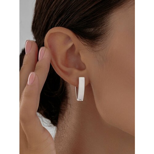 Серьги Golden City GOLDEN CITY, серебро, 925 проба, родирование, длина 2.1 см, серебряный