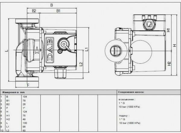 Насос циркуляционный DAB VA 65/130(1/2)