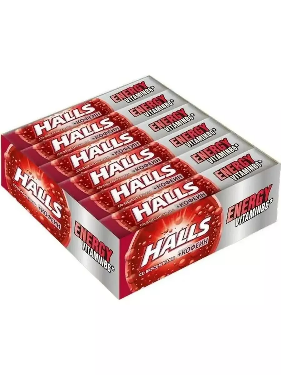 Леденцы HALLS для горла от кашля со вкусом Кола 12 шт по 25 г