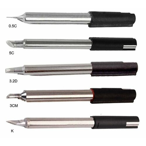 Комплект жал для Quick 202D, 5 шт. (303-0.5C, -3.2D, -5C, -3CM, -K) жало паяльное со скосом quick 305 0 5c