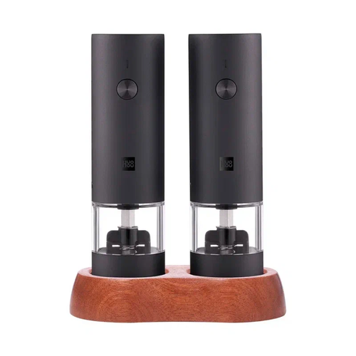 Huohou Набор из двух мини электрических мельниц HuoHou для специй с деревянной подставкой HU0277 Global черный 4487₽