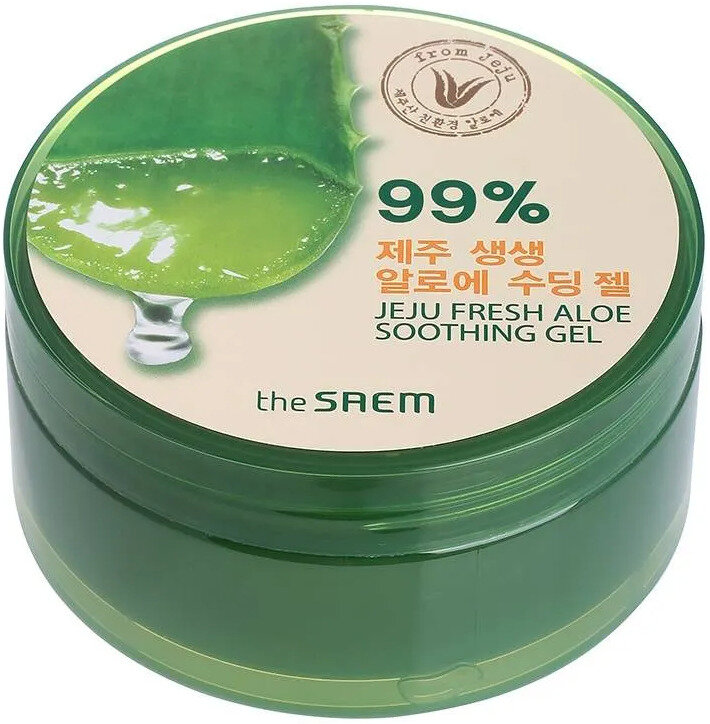 Гель с алоэ универсальный увлажняющий The Saem Jeju Fresh Aloe Soothing Gel 99% 300мл - фото №16