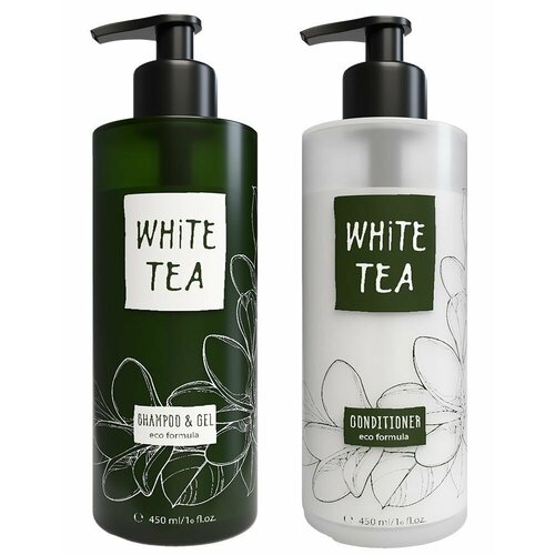 Шампунь-гель для душа + кондиционер White Tea Nature, универсальный, 450 мл набор косметики для мужчин с красным вином 4 предмета крымская косметика