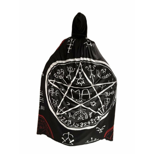Мантия - накидка с капюшоном Пентаграмма Сатана Дьявол