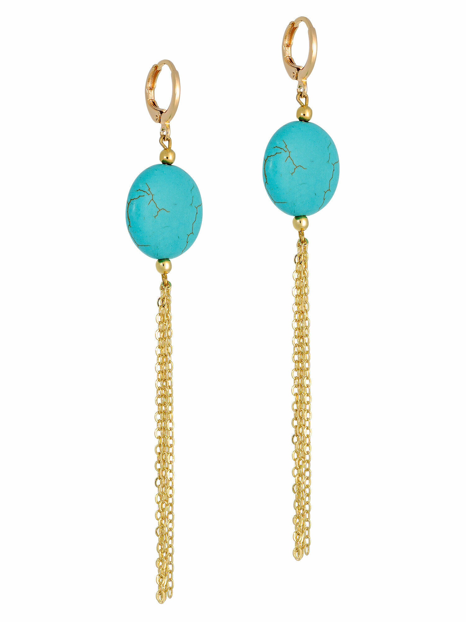 Серьги цепочки, двусторонние, говлит