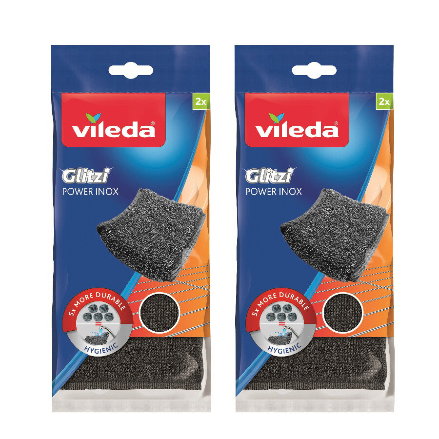 Губка металлическая Vileda Inox Power комплект: 2 уп. по 2 шт 147413-2