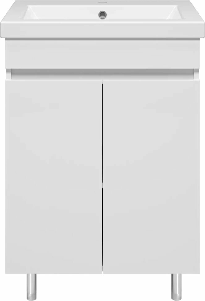 фото Тумба под раковину Misty Енисей Э-Ени01060-012 56,5 см, напольная, белый глянец/белый матовый