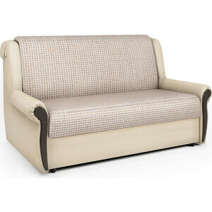 фото Диван-кровать Шарм-Дизайн Аккорд М 140 Корфу беж и экокожа беж