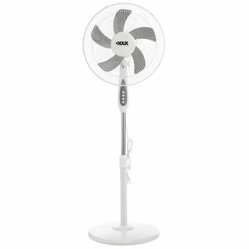 Вентилятор напольный белыйсиний 60 Вт 5 лопастей подставка круглая механическое управление 677000₽