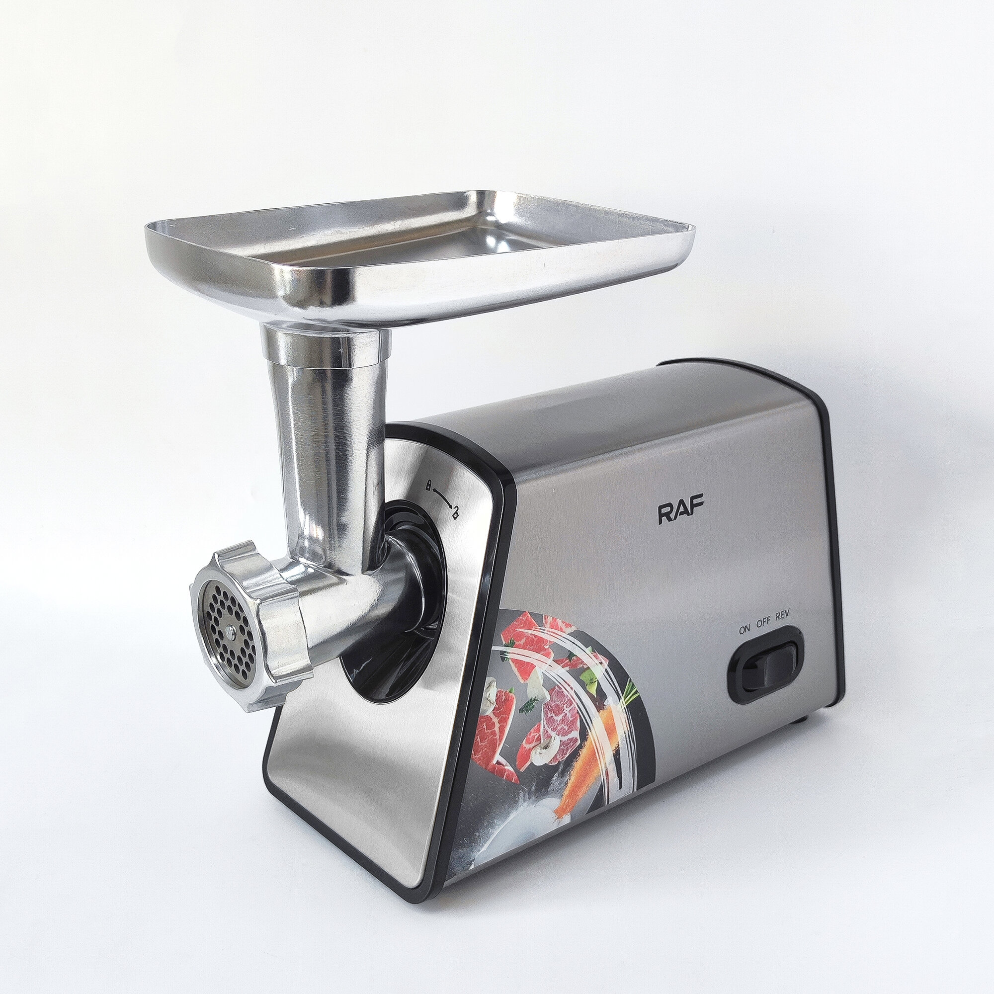 фото Мясорубка электрическая Raf Baizhen 2000Вт 3кг/мин 2 насадки, 3 ножа, реверс
