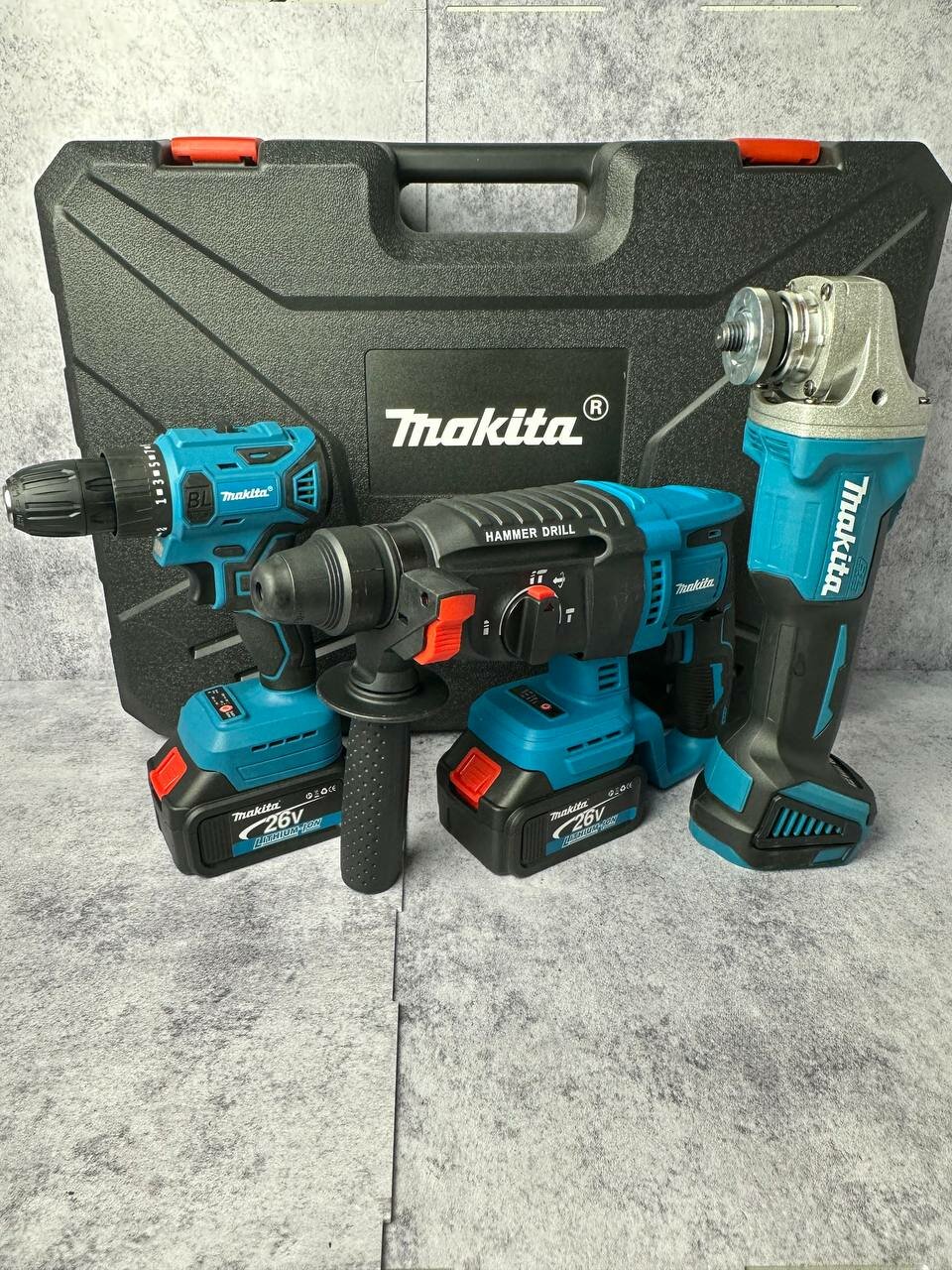 фото Набор электроинструментов аккумуляторных 3в1 18 V , болгарка ушм 125 , шуруповерт , перфоратор