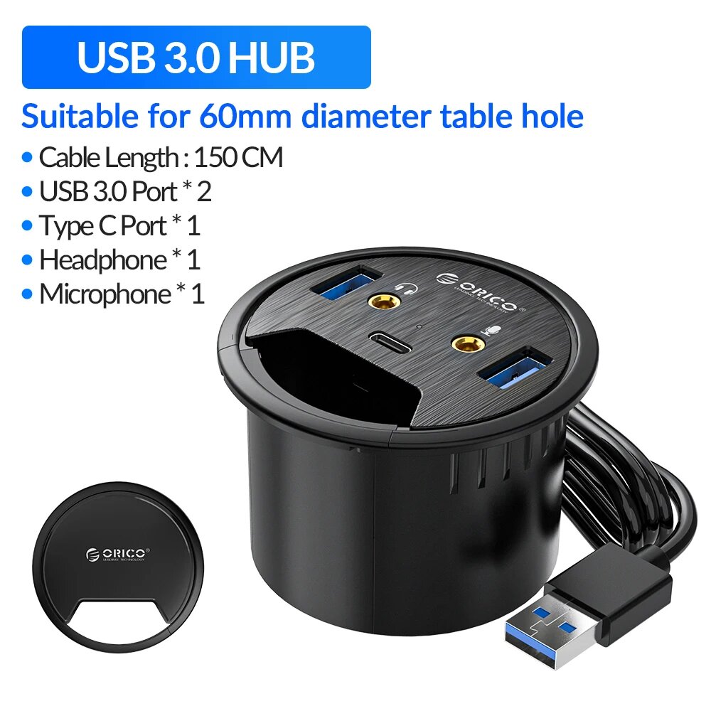 ORICO USB 3.0 концентратор для настольного ПК, USB 3.0 TYPE C