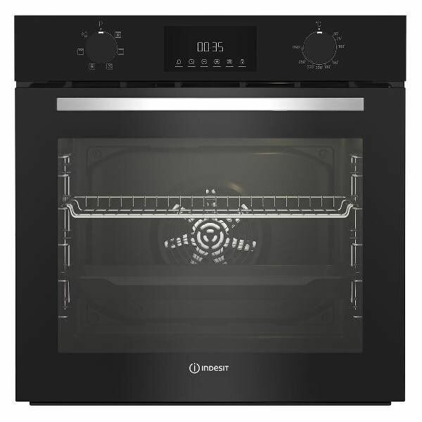 фото Встраиваемый духовой шкаф электрический Indesit IFE 3644 BL, 2400 Вт, объем 72 л