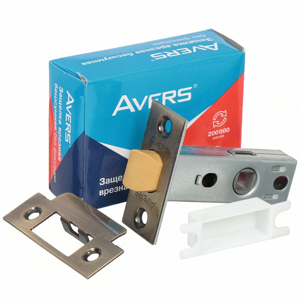 Защелка врезная Avers 5400-P-AB 21094 язычок пластиковый без ручек бронза
