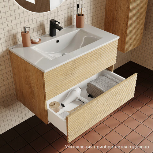 Изображение товара Тумба подвесная IDDIS Bild BIL80V0i95 80 см дуб светлый подходит умывальник 0138000i28