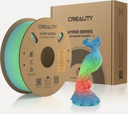 Изображение товара Филамент Creality Hyper Series PLA 3D Printing 1kg Радужный длинный