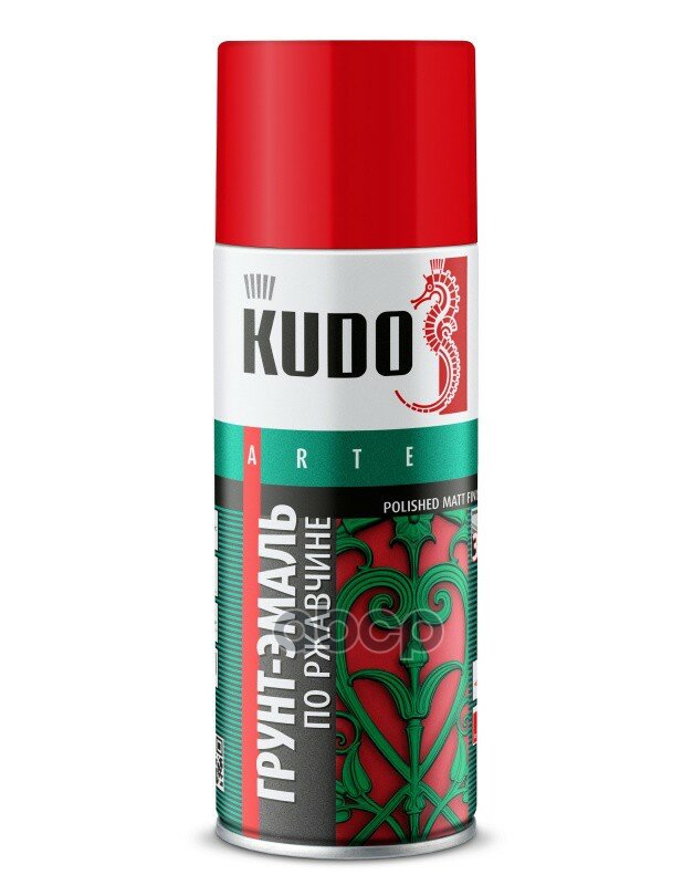 Грунт-эмаль по ржавчине Kudo RAL3020 красный аэрозоль 520 мл Kudo арт. KU313020