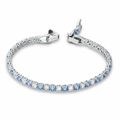 Теннисный браслет SWAROVSKI кристаллы Swarovski размер 165 см синий 5400₽