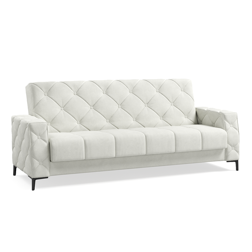 Диван-книжка Монако Велюр светло-бежевый / ножки - чёрные Djivani