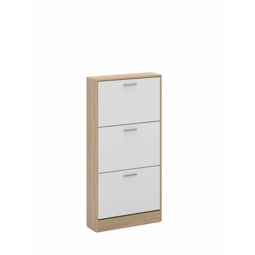 Тумба для обуви в прихожую 60 см трехдверная Дуб крафт серый белый 4699₽