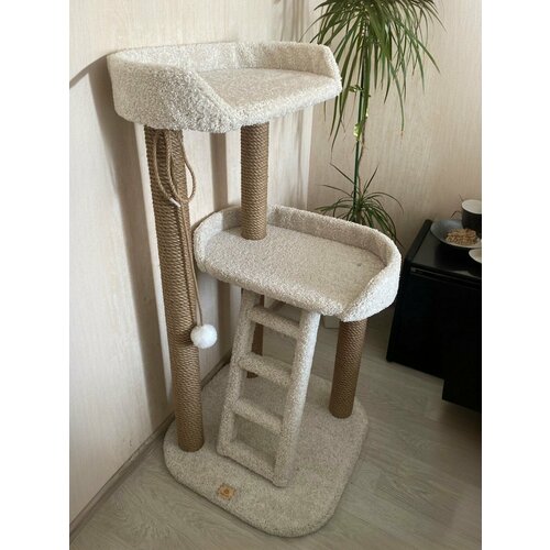 Игровой комплекс когтеточка Моя Котя “Кисельные берега”, цвет белый