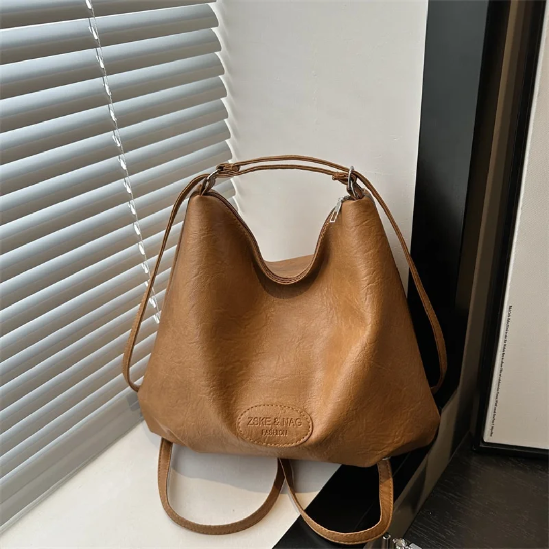 Сумка-рюкзак , фактура гладкая, горчичный — фото 1