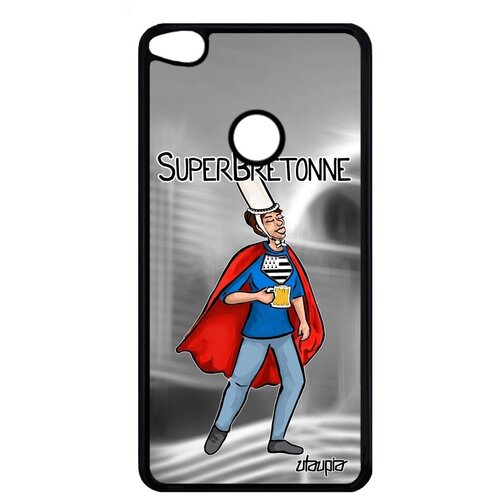 фото Простой чехол на мобильный // huawei p9 lite 2017 // "супербретонка" комикс франция, utaupia, серый