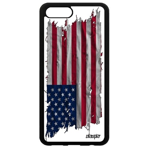фото Красивый чехол на // honor v10 / view 10 // "флаг соединенных штатов на ткани" дизайн страна, utaupia, белый