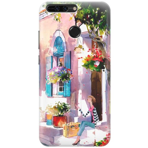 фото Re:pa накладка transparent для honor 8 pro с принтом "девочка на цветущей улочке"