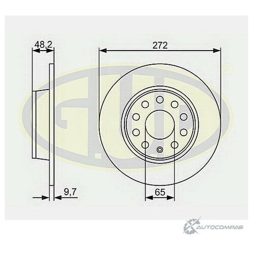 Тормозной диск G U D 4274222 GDB110356 967HC SIT9 6EZ GUD GDB110356 2000₽