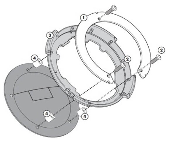 Крепеж TANKLOCK сумки на бак мотоцикла Kawasaki Givi Black (BF04)