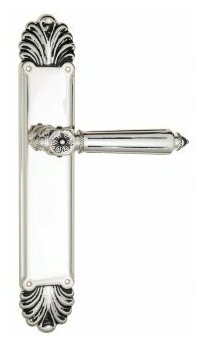 Дверная ручка Venezia "COLOSSEO" белая керамика паутинка WC-2 на планке PL02 полированная латунь