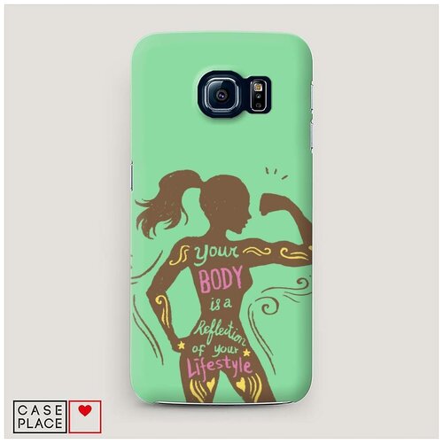 фото Чехол пластиковый samsung galaxy s7 edge силуэт спортивной девушки case place