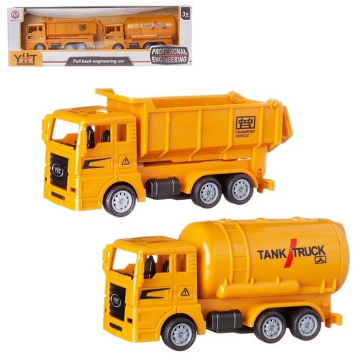 фото Игровой набор abtoys "бензовоз и самосвал", пластмассовые, в коробке размером 28х9х5,5см