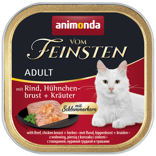 Корм для кошек ANIMONDA Vom Feinsten Adult Menue для гурманов говядина, кур.грудка, травы конс. (упаковка - 32 шт)