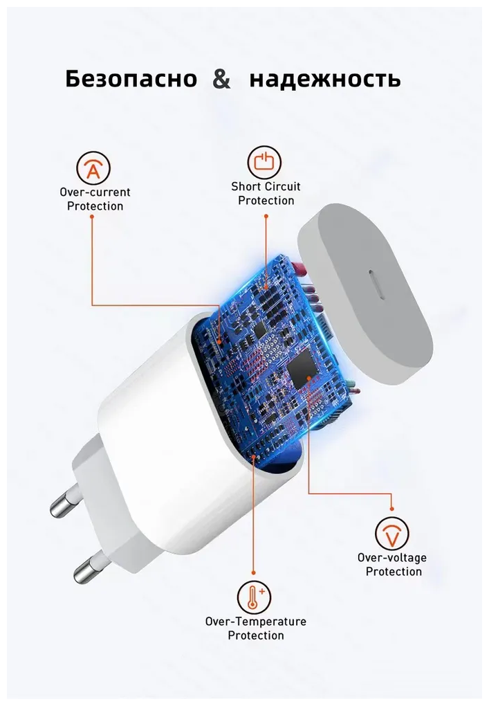 Зарядное устройство USB-C для телефона и других устройств